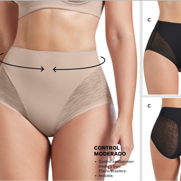 Leonisa Tummy Control High Waisted Sheer Lace Shapewear Panry Beige Size XL - Picture 5 of 5